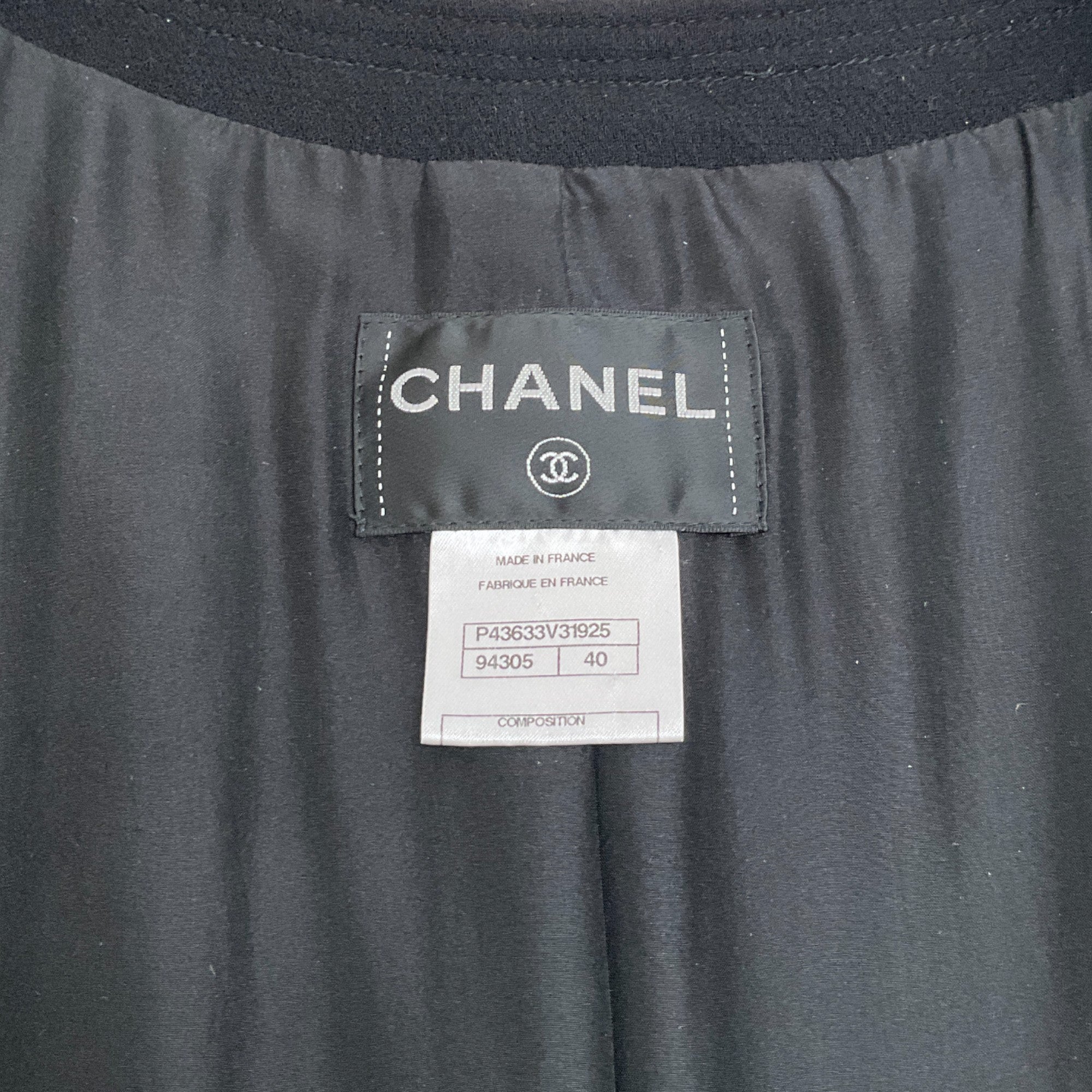 Chanel Black Crepe Double Breasted Jacket with Tails