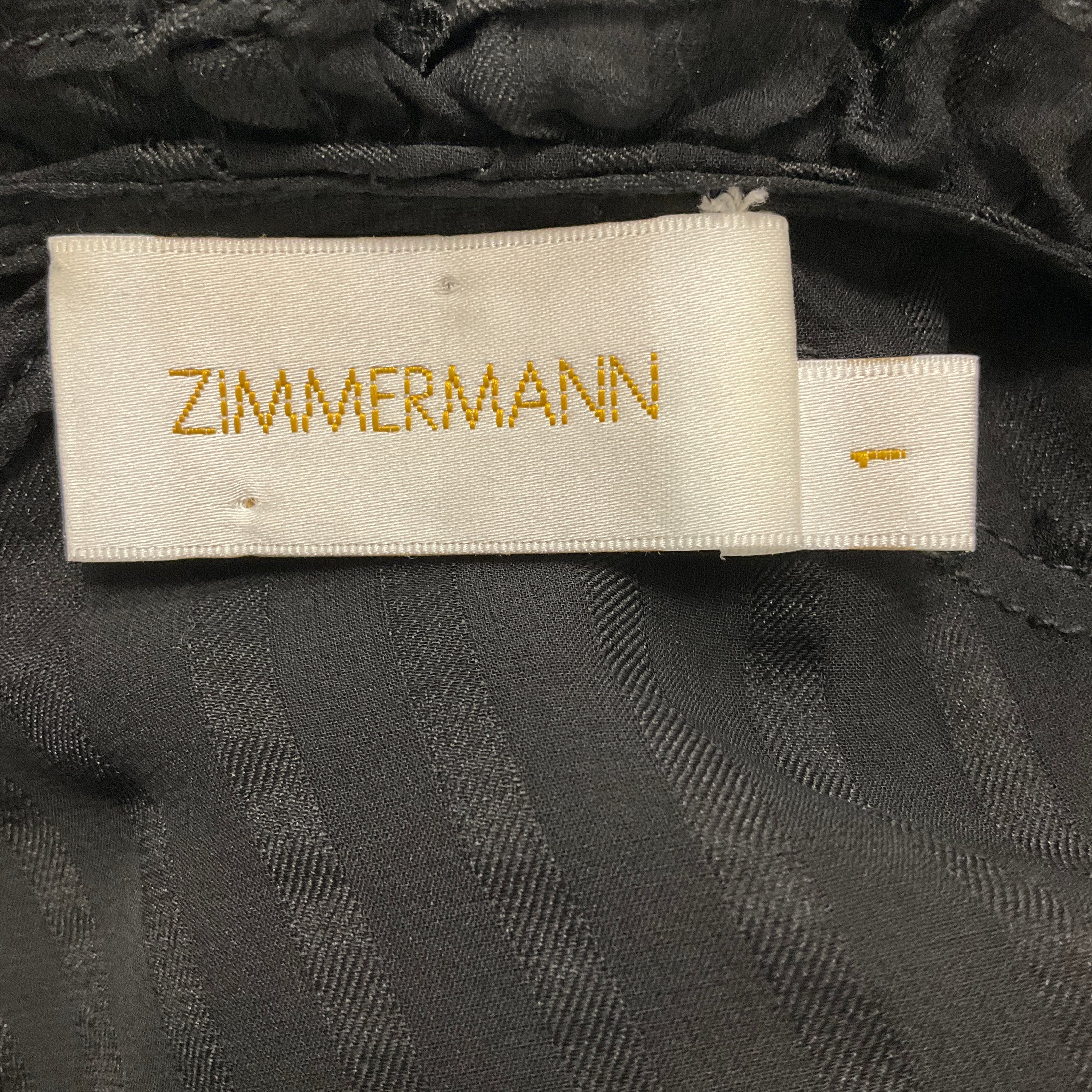 Zimmermann Black Ruffled Silk Chiffon Wrap Dress with Slip