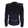 Load image into Gallery viewer, Barbara Bui Black / Beige Lambskin Leather Trimmed Leather Belted Technical Fabric Blazer
