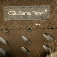 Load image into Gallery viewer, Giuliana Teso Brown / Slate Blue Hooded Mink Fur Coat with Perforated Detail
