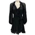 Load image into Gallery viewer, Zimmermann Black Ruffled Silk Chiffon Wrap Dress with Slip
