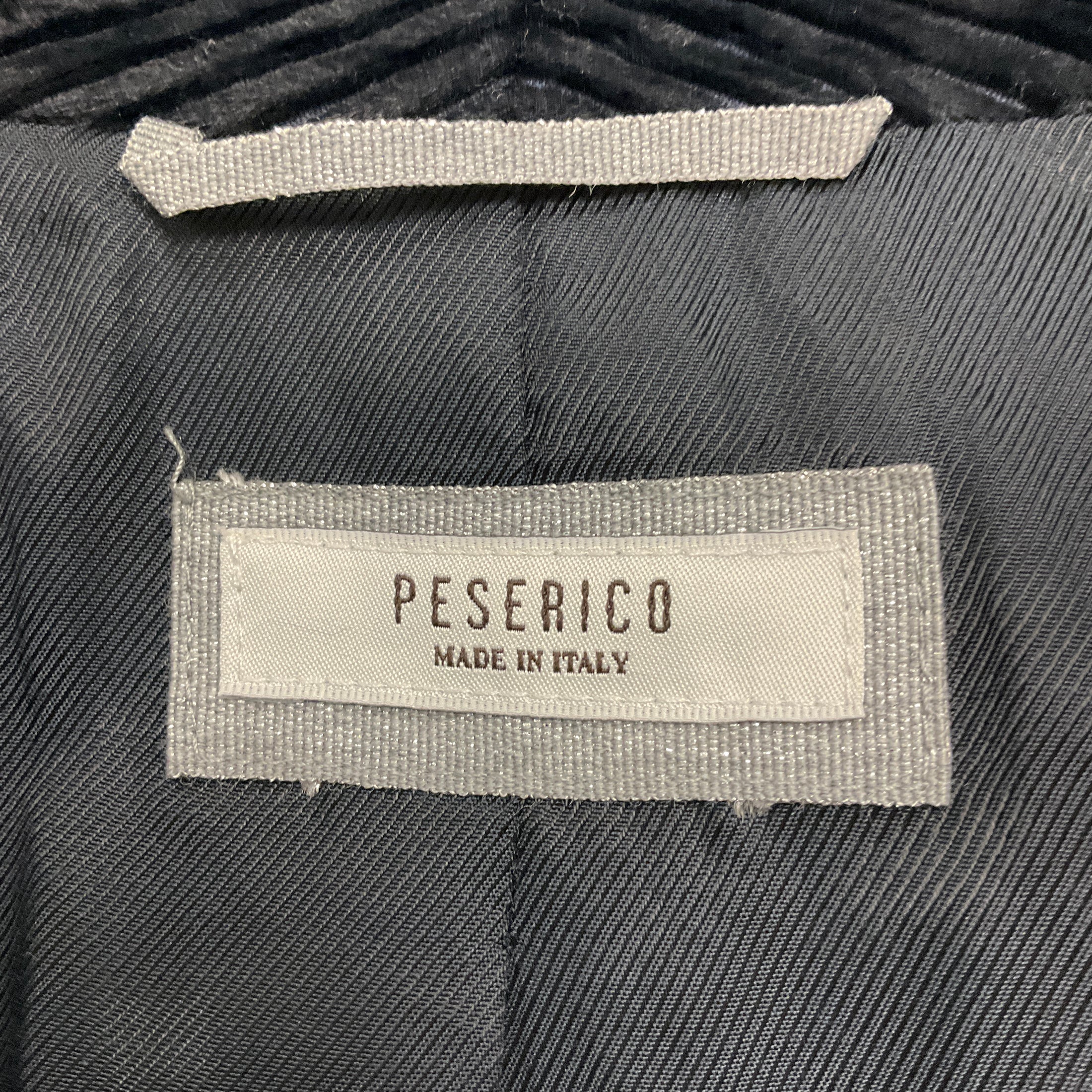 Peserico Black / Navy Double Breasted Velvet Corduroy Blazer