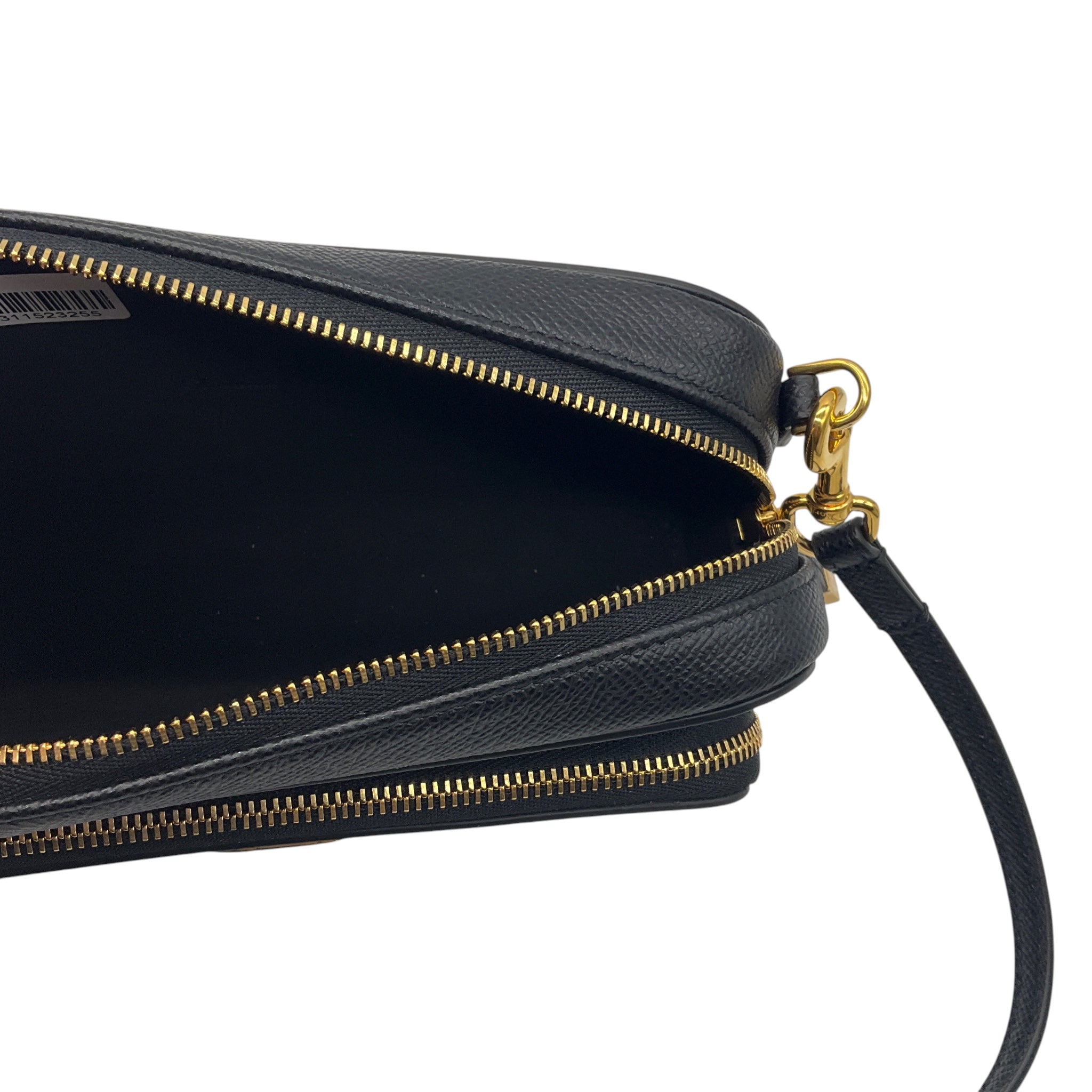 Christian Dior Black Calfskin Leather Caro Double Pouch Shoulder Bag