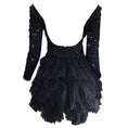 Load image into Gallery viewer, Leo Lin Black Rhinestone Embellished Mesh Tulle Skirt Floral Lace Mini Dress
