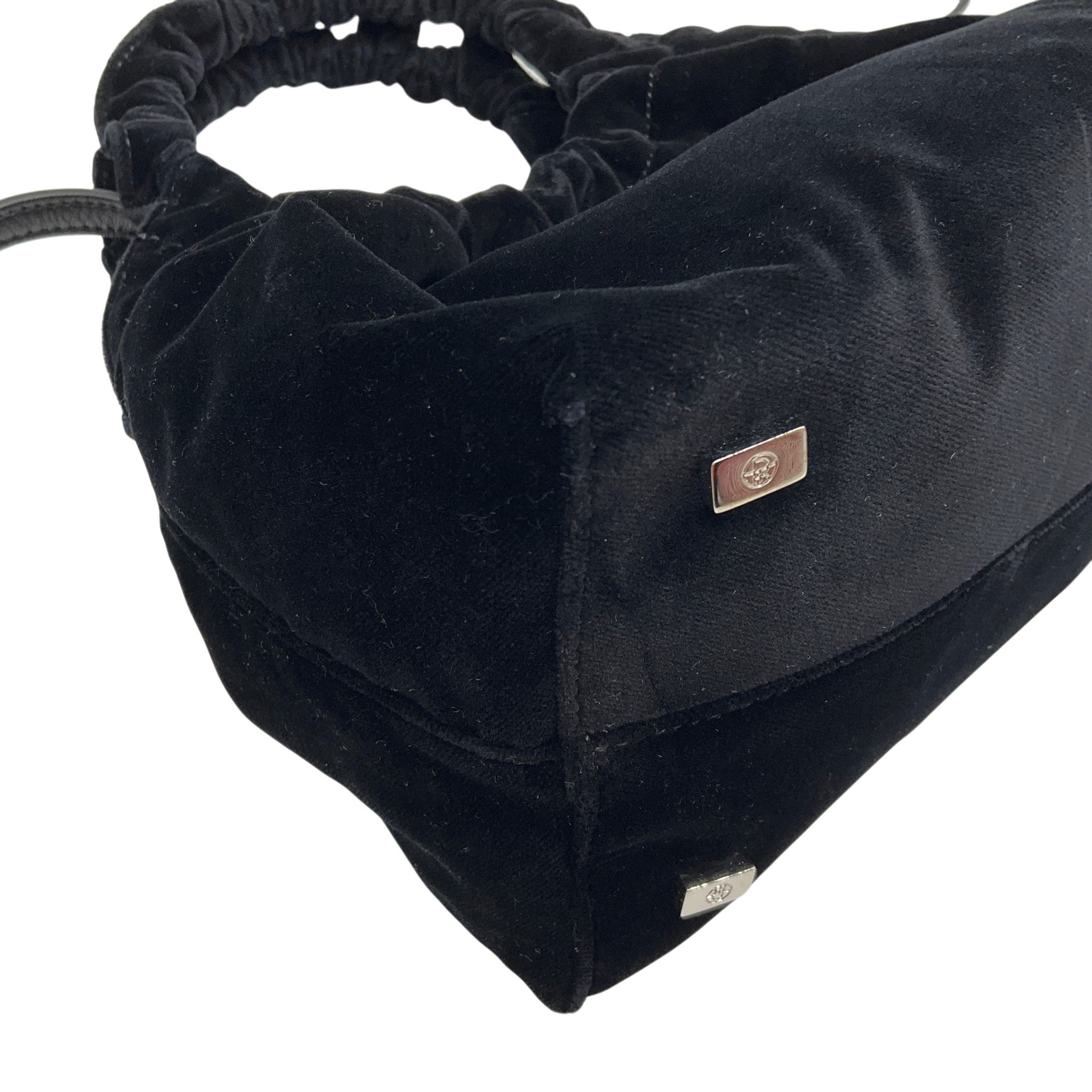 The Row Black Velvet Circle Bag