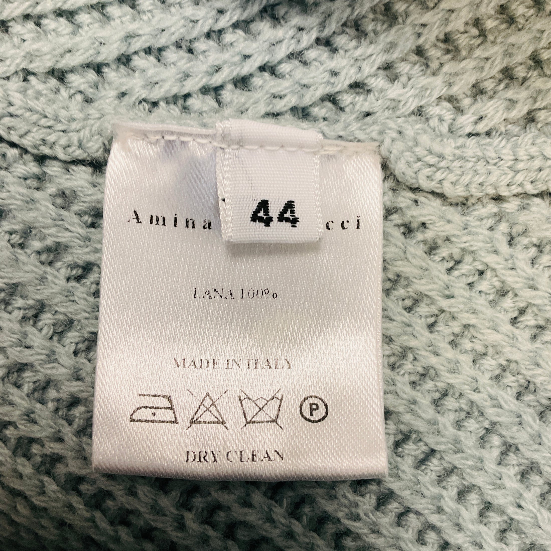 Amina Rubinacci Light Blue Wool Knit Button down Cardigan Sweater