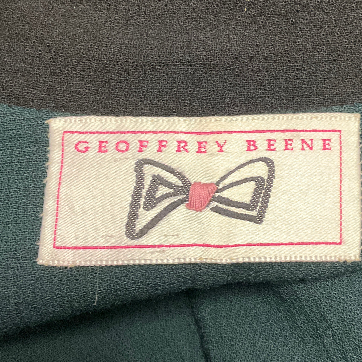 Geoffrey Beene Vintage Dark Green / Black Zip Front Wool Gauze Jacket with Belt