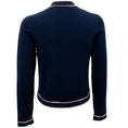 Load image into Gallery viewer, Chanel Navy Blue Cashmere Cardigan with Pink Trim
