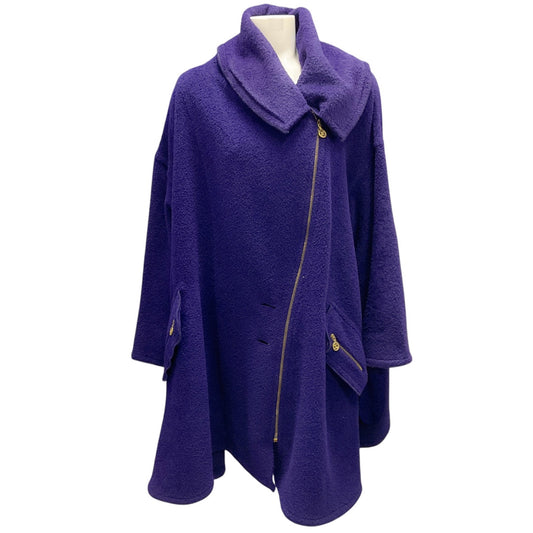 Chanel Vintage Purple / Gold CC Logo Oversized Wool Coat