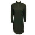 Load image into Gallery viewer, Bill Blass Vintage Olive Green Long Sleeved Zip Front Wool Gauze Dress
