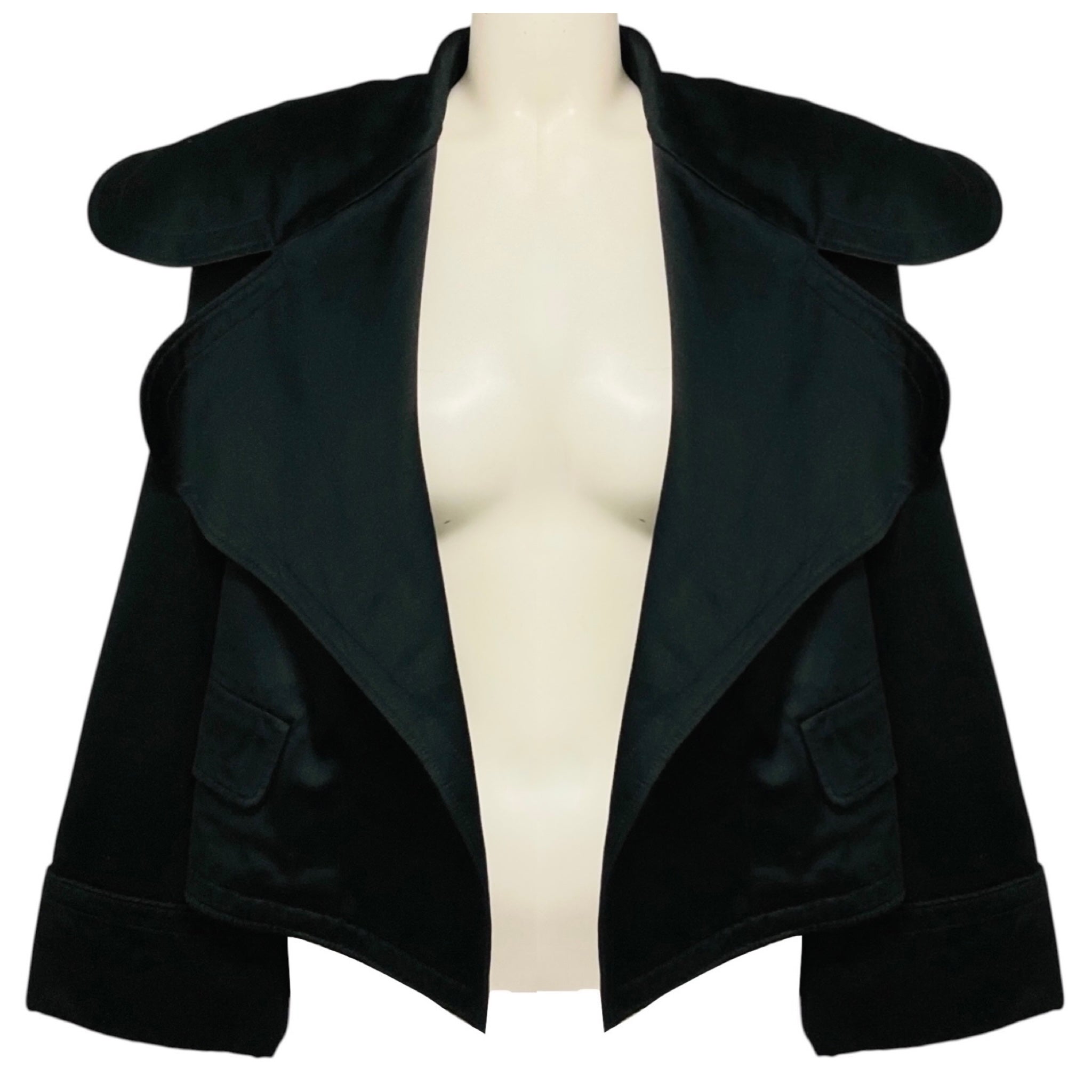 Burberry Black Exaggerated Collar Cotton Jacket