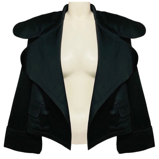 Burberry Black Exaggerated Collar Cotton Jacket