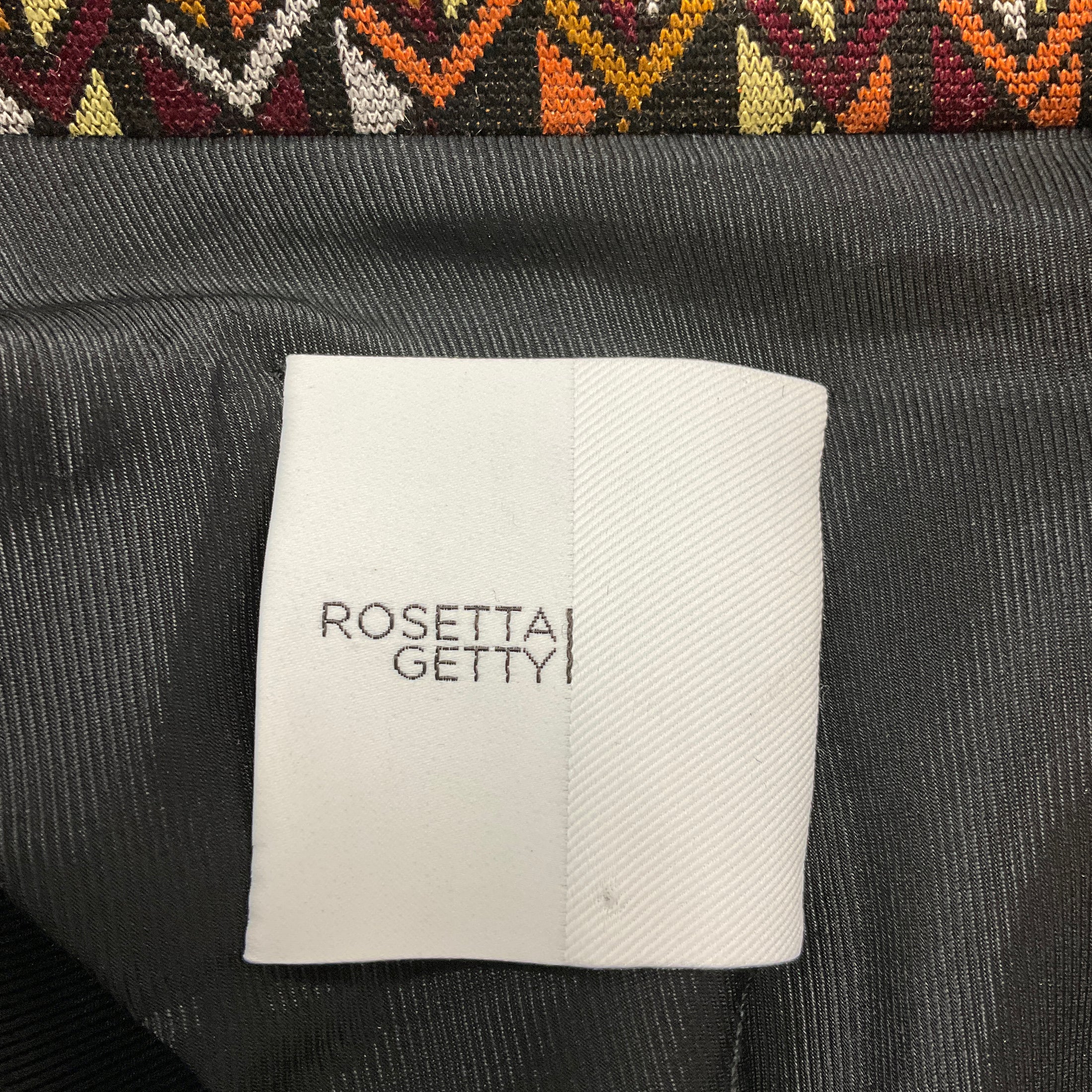 Rosetta Getty Brown Multi Chevron Knit Blazer