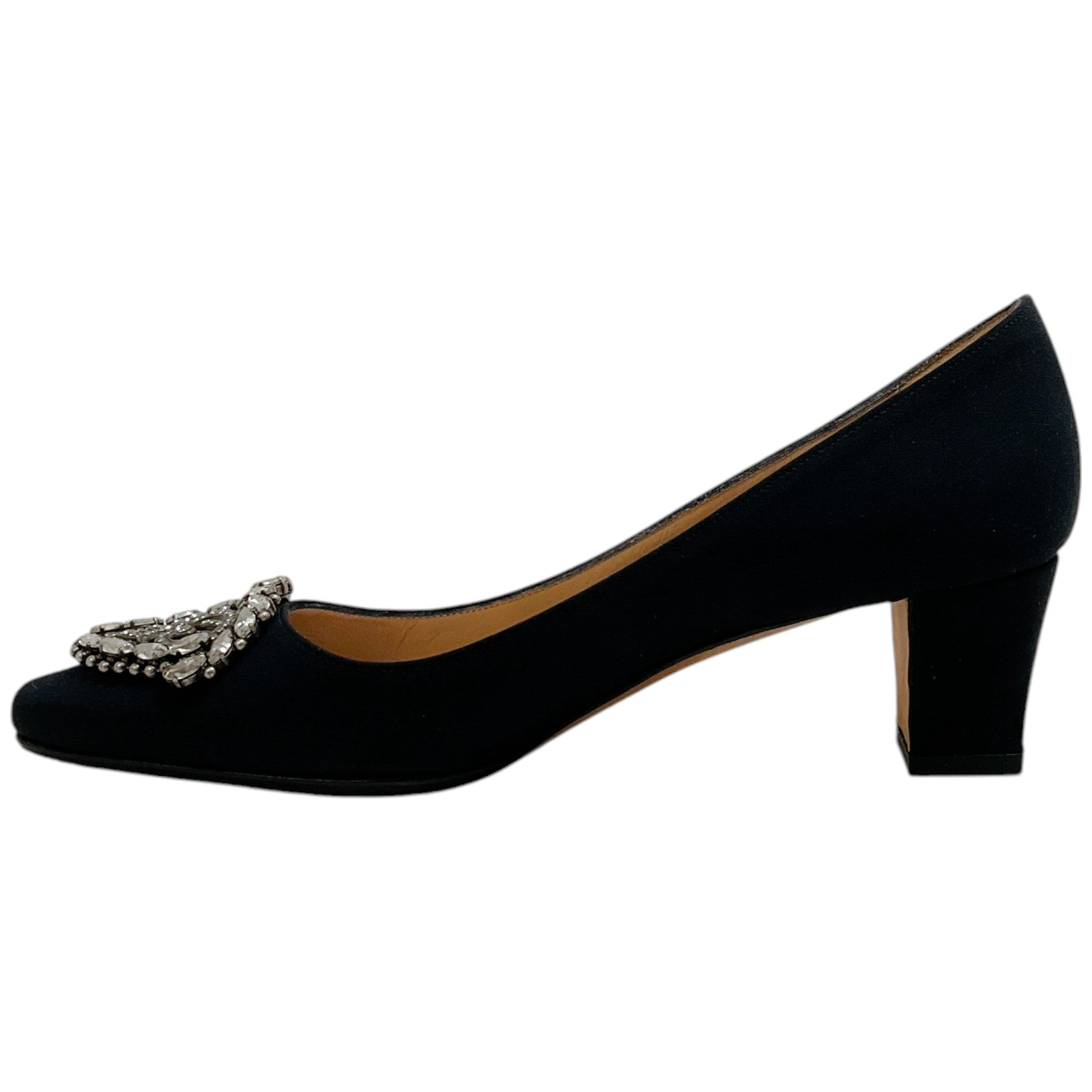 Manolo Blahnik Black Satin Okkato Pumps