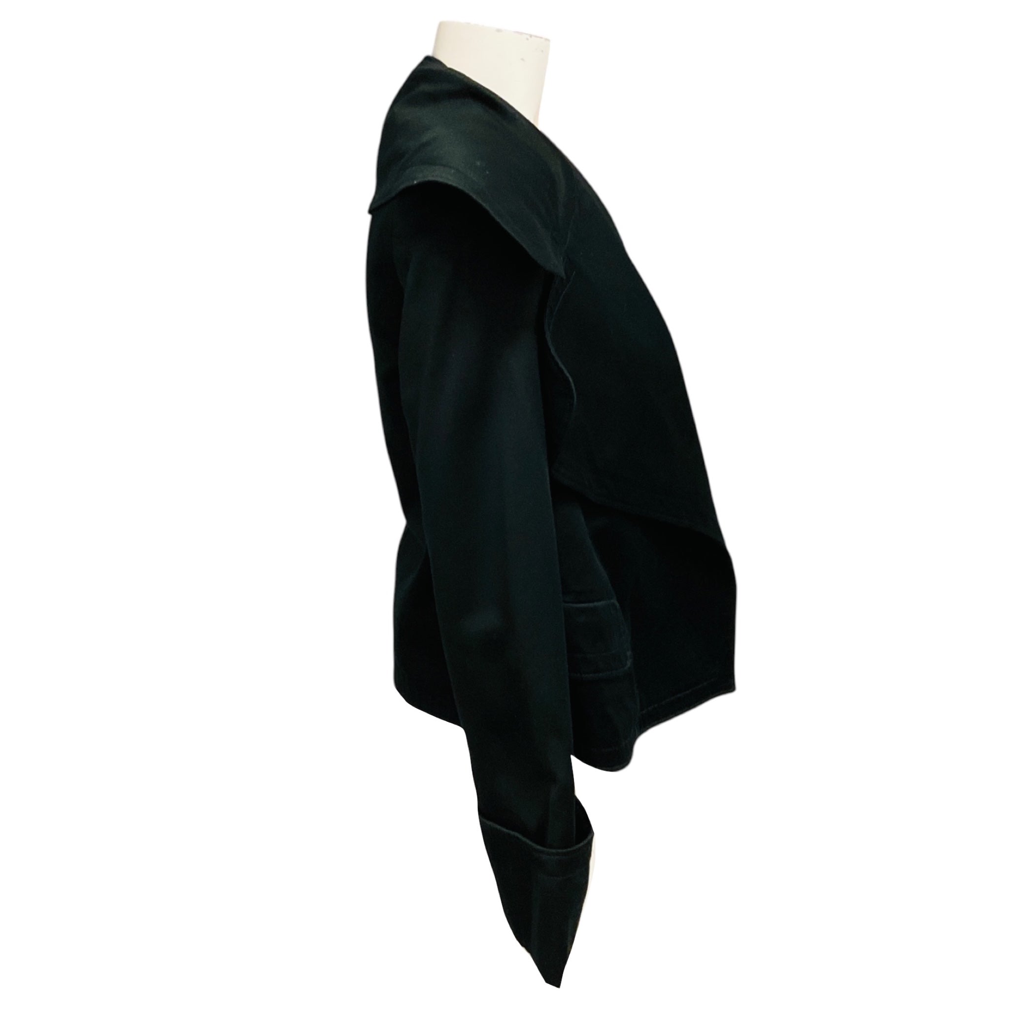 Burberry Black Exaggerated Collar Cotton Jacket