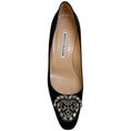 Load image into Gallery viewer, Manolo Blahnik Black Satin Okkato Pumps
