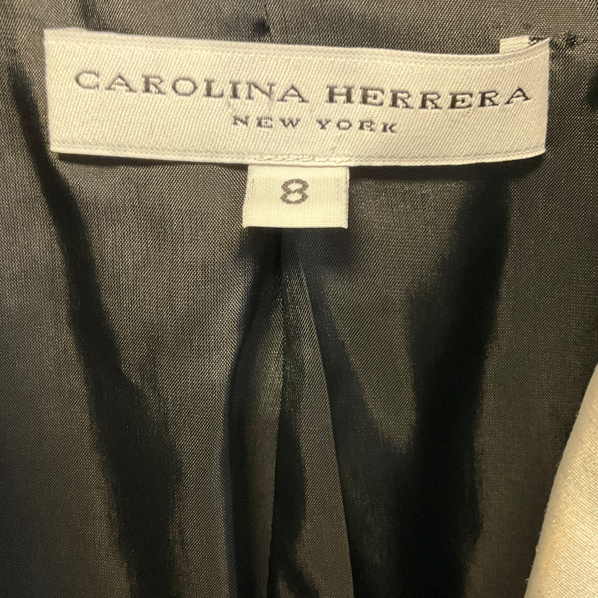 Carolina Herrera Black Wool and Silk Blazer with Silver Trim