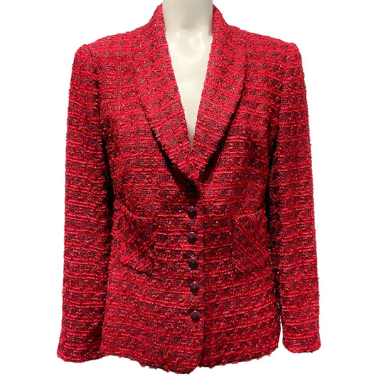 Escada Red Wool Tweed Blazer
