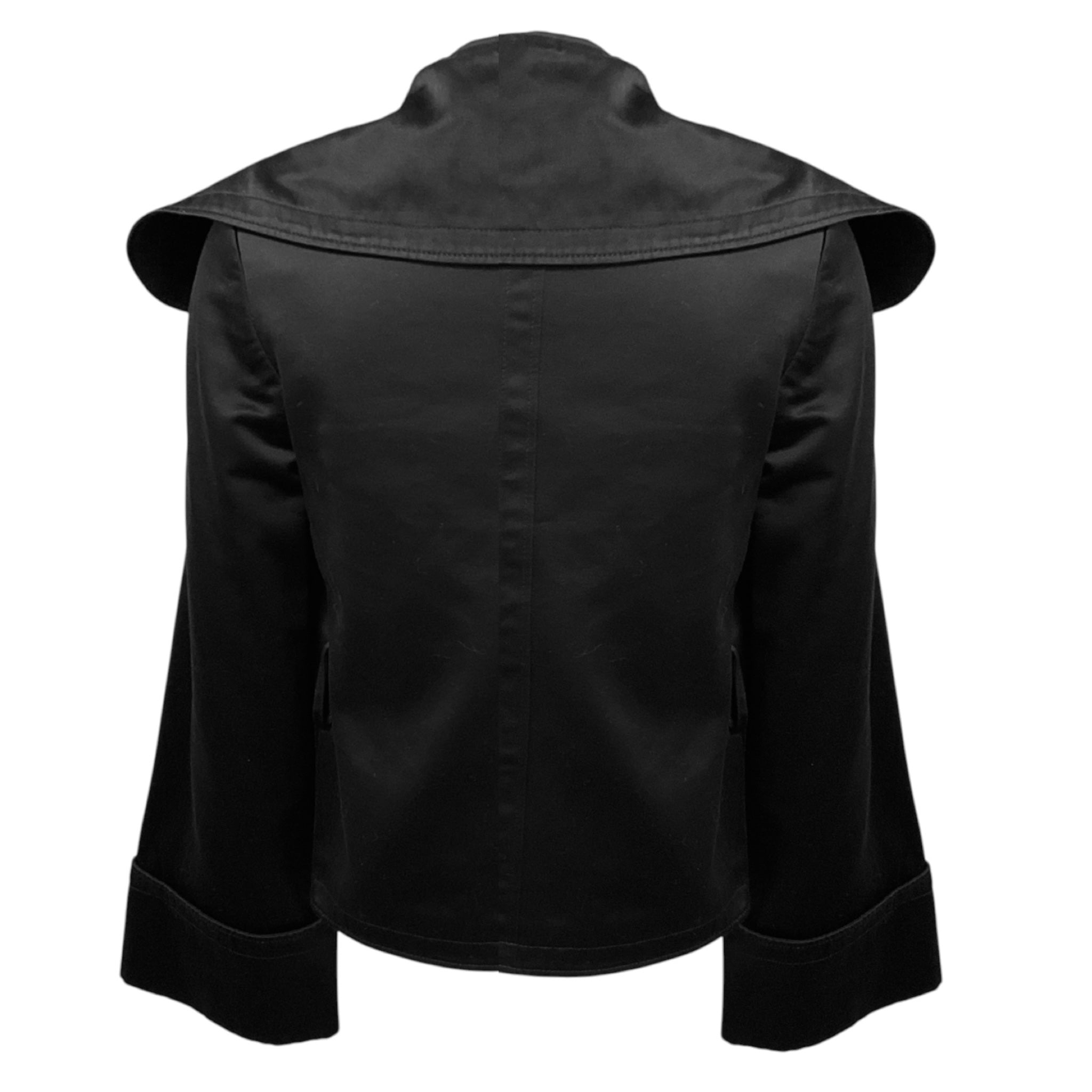 Burberry Black Exaggerated Collar Cotton Jacket