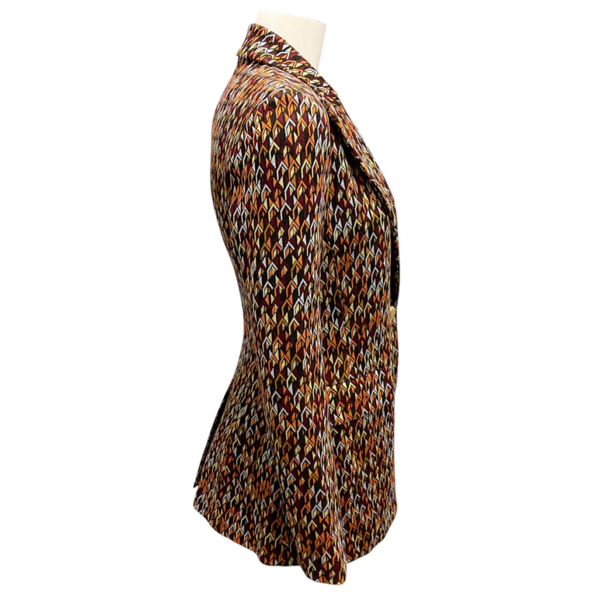 Rosetta Getty Brown Multi Chevron Knit Blazer