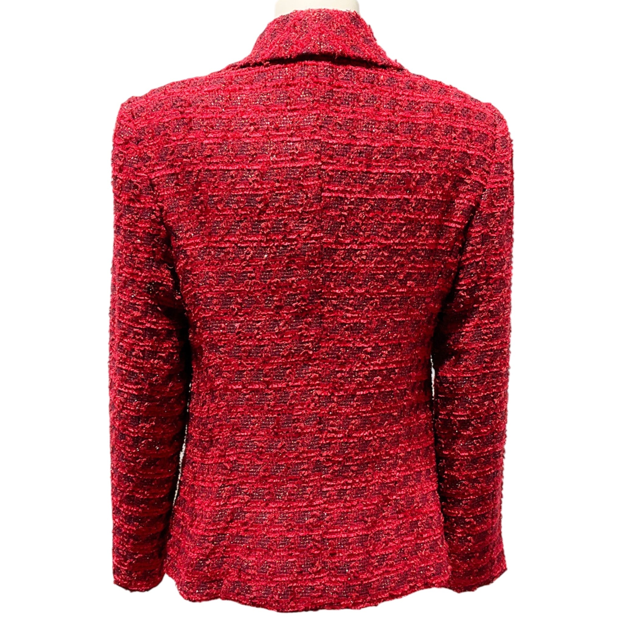 Escada Red Wool Tweed Blazer