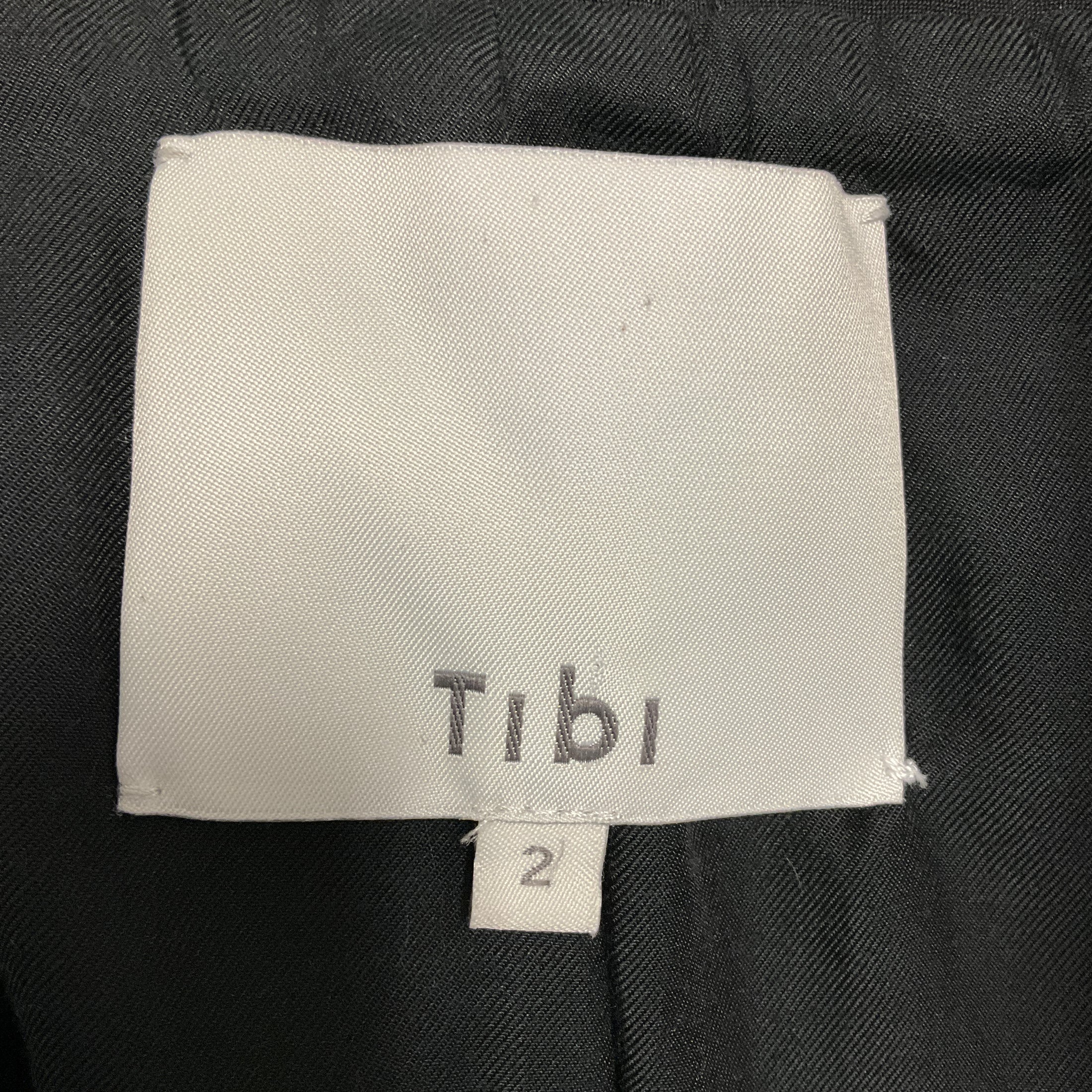 Tibi Black Tropical Wool Cutout Sleeve Marlon Blazer