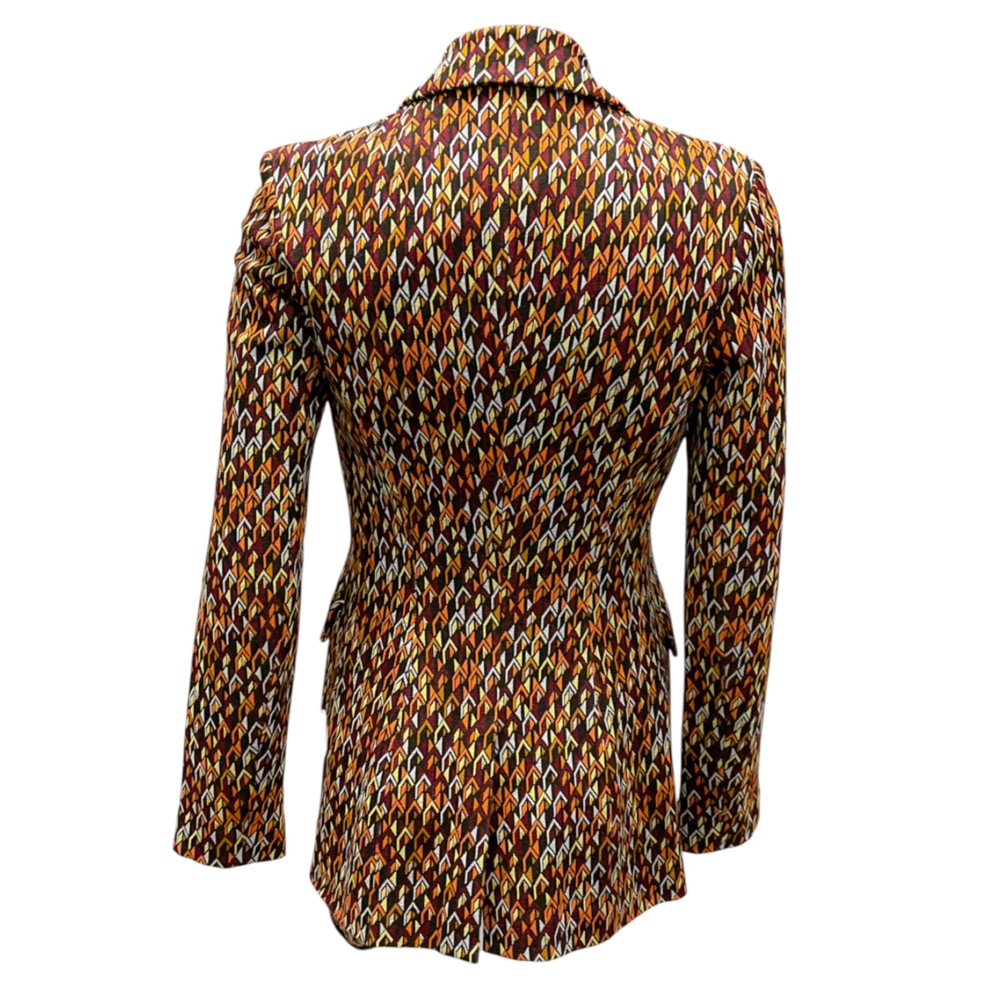 Rosetta Getty Brown Multi Chevron Knit Blazer