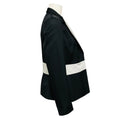 Load image into Gallery viewer, Carolina Herrera Black Wool and Silk Blazer with Silver Trim
