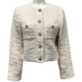 Load image into Gallery viewer, Frame Ecru Tweed Button Front Cropped Jacket

