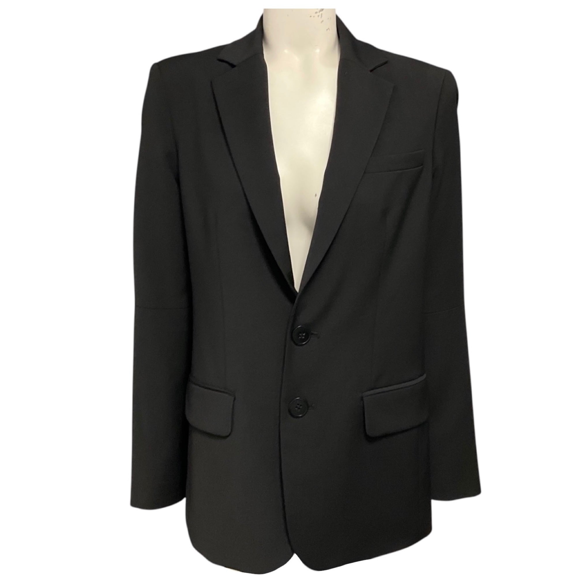 Tibi Black Tropical Wool Cutout Sleeve Marlon Blazer