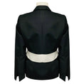 Load image into Gallery viewer, Carolina Herrera Black Wool and Silk Blazer with Silver Trim
