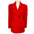 Load image into Gallery viewer, Donna Karan Essentials Vintage Red Double Breasted Angora and Wool Blazer
