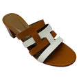 Load image into Gallery viewer, Hermes Tan / White Bicolor Amica Sandal
