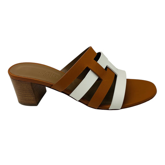 Hermes Tan / White Bicolor Amica Sandal