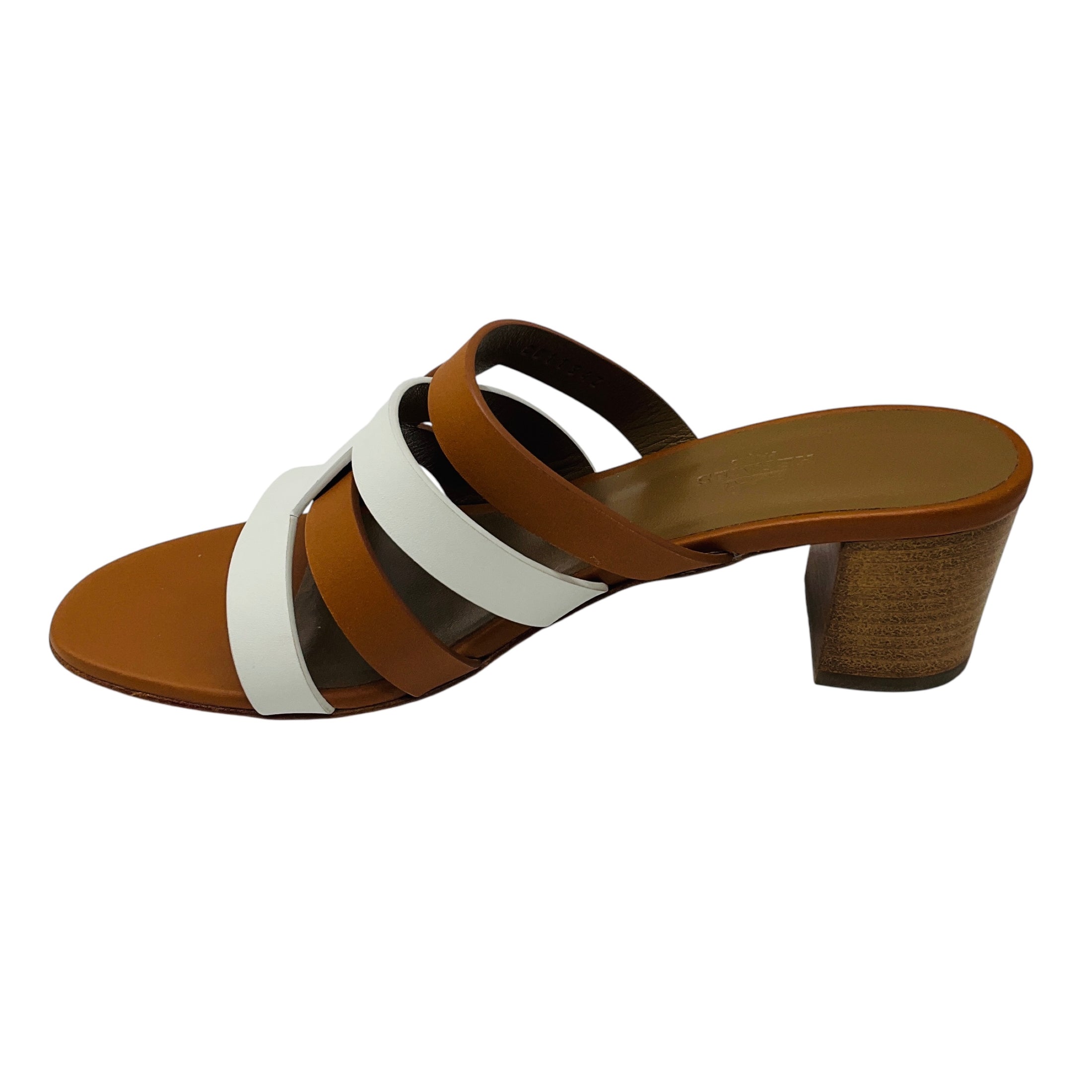 Hermes Tan / White Bicolor Amica Sandal