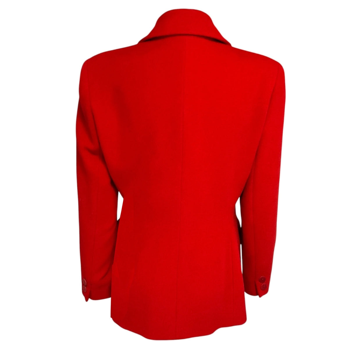Donna Karan Essentials Vintage Red Double Breasted Angora and Wool Blazer