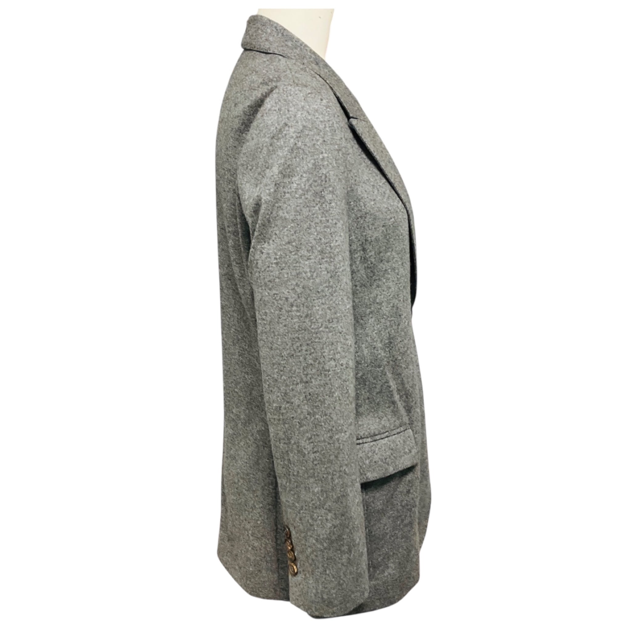 Brunello Cucinelli Heather Grey Two Button Cashmere Blazer Jacket