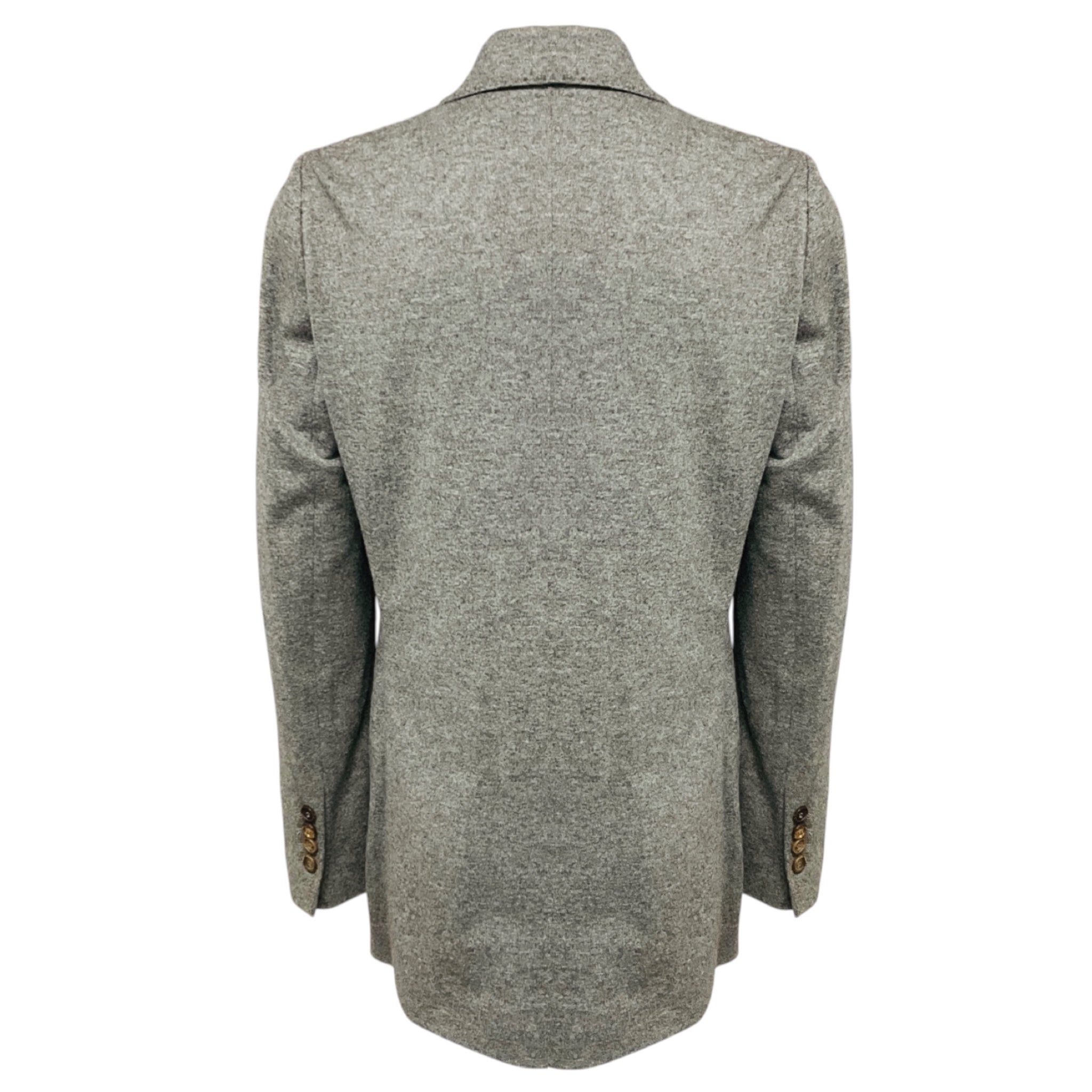 Brunello Cucinelli Heather Grey Two Button Cashmere Blazer Jacket