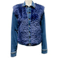 Load image into Gallery viewer, L'Agence Blue Denim Carolina Jacket with Blue Shearling Vest Overlay

