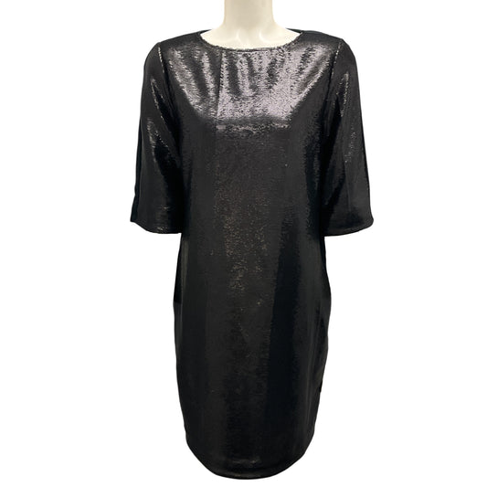 Closed Black Sequined Cocktail Dress