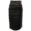 Load image into Gallery viewer, Oscar de la Renta Black Banded Leather and Suede Leather Skirt
