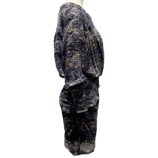 Isabel Marant Navy Blue Multi Ellos Burnout Velvet Dress