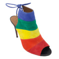 Load image into Gallery viewer, Aquazzura Rainbow Multi Striped Suede Sandals
