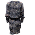Load image into Gallery viewer, Isabel Marant Navy Blue Multi Ellos Burnout Velvet Dress
