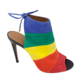 Load image into Gallery viewer, Aquazzura Rainbow Multi Striped Suede Sandals
