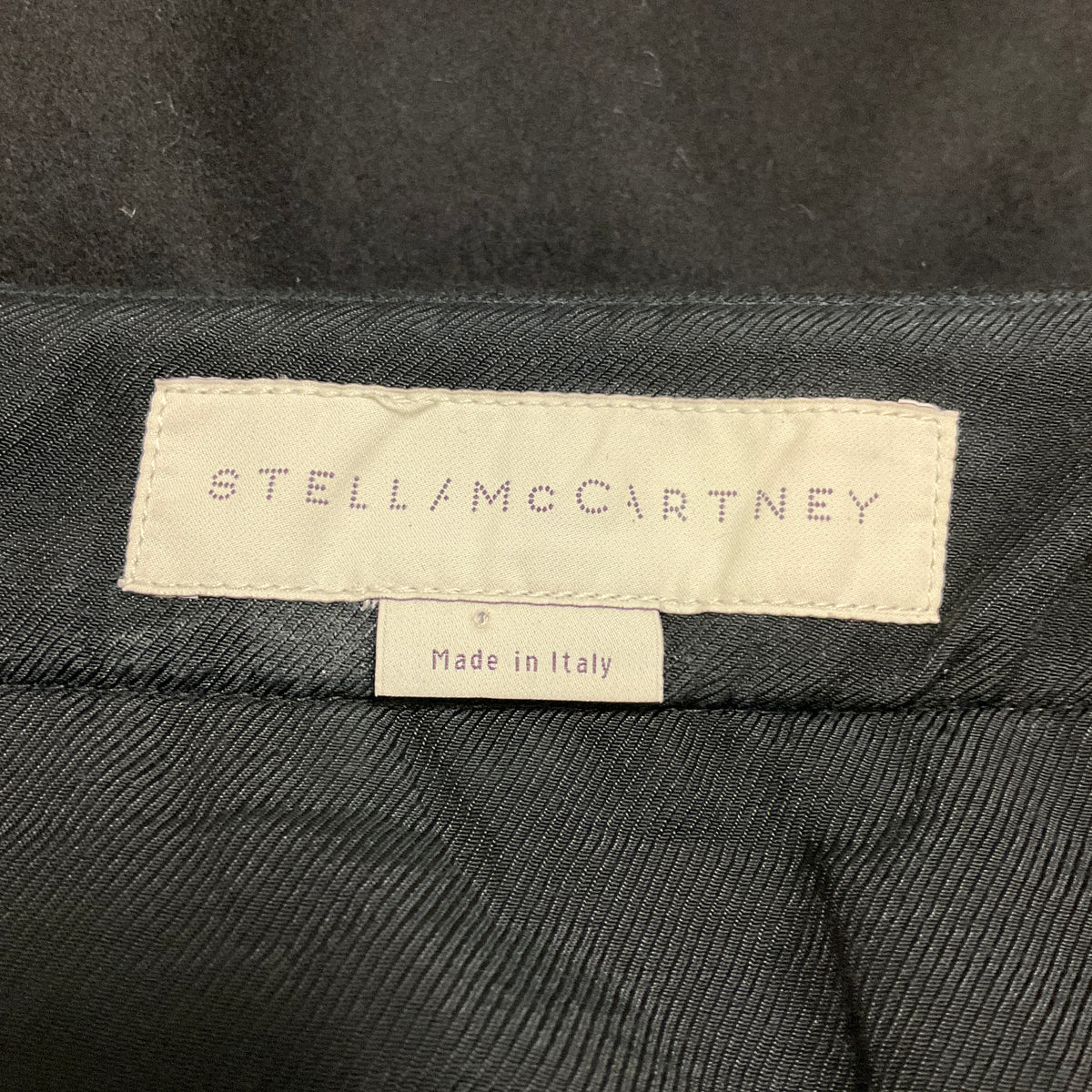 Stella McCartney Black Zipper Detail Wool Mini Skirt