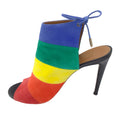 Load image into Gallery viewer, Aquazzura Rainbow Multi Striped Suede Sandals
