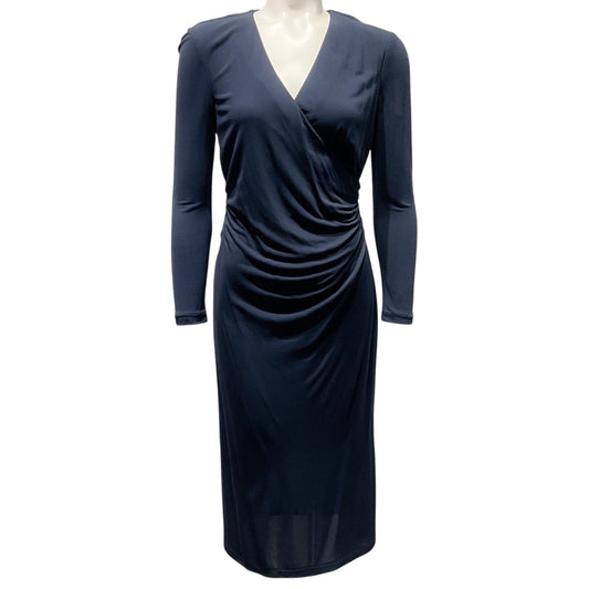 Burberry Navy Blue Jersey Ruched Dress
