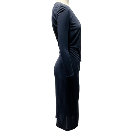 Burberry Navy Blue Jersey Ruched Dress