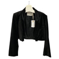 Load image into Gallery viewer, forte_forte Black Noir Cropped Velvet Jacket
